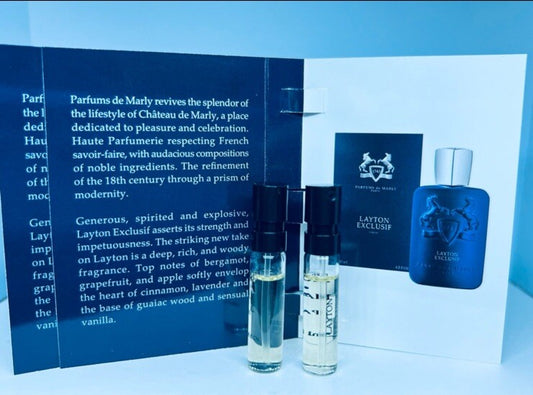 2Pc Parfums De Marly Layton Exclusif Cologne Sample Spray 1.5ml