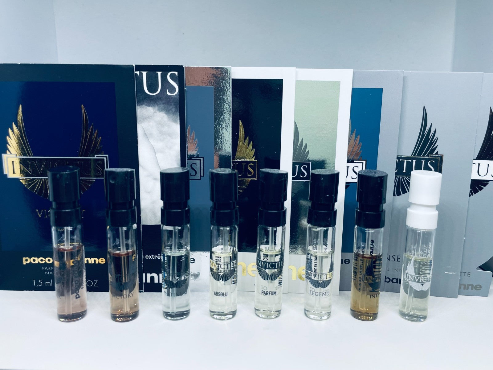 Paco Rabanne Invictus Perfume Collection For Men Sample 8pc Set