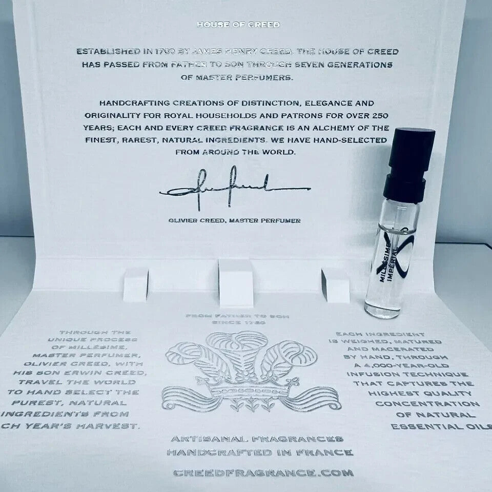 10x Creed Millesime Imperial EDP Official Carded Sample Spray  1.7ml