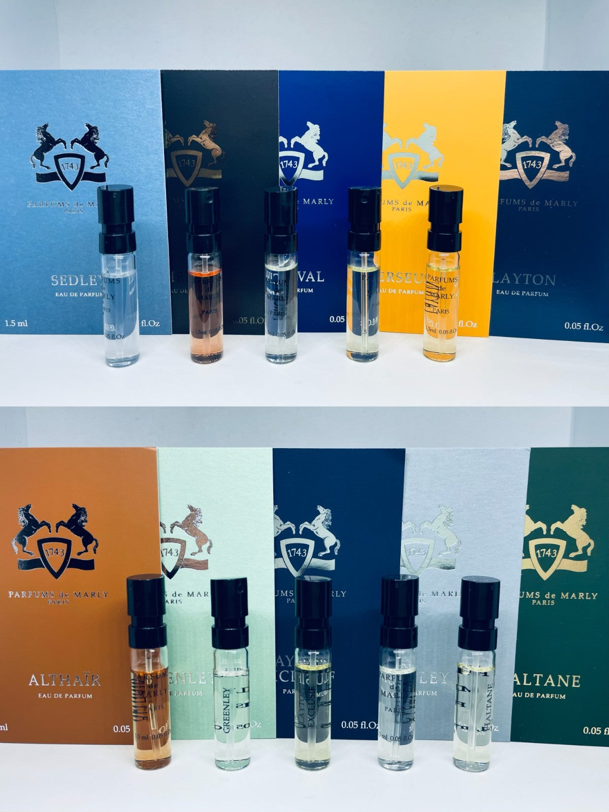 PARFUMS DE MARLY MASCULINE DISCOVER COLLECTION SAMPLE SIZE SPRAY 10PC SET