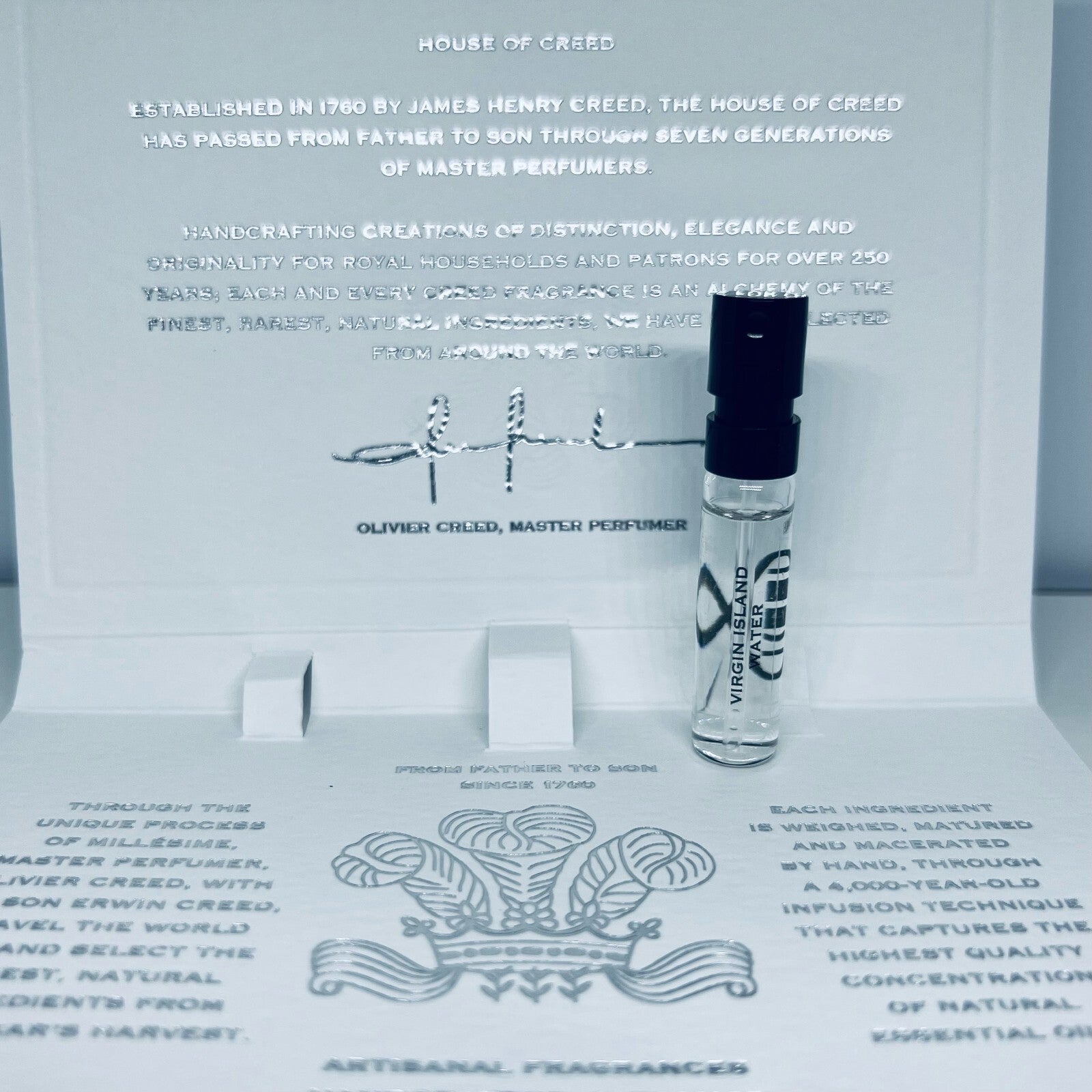 Creed Virgin Island Water Eau de Parfum Official Carded Sample Spray 2ml