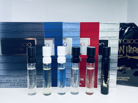 Jimmy Choo Cologne Collection For Men Sample Spray 6pc Set
