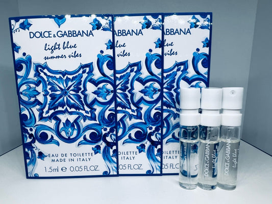 3 Dolce & Gabbana Light Blue Summer Vibes Eau de Toilette Sample Spray 1.5ml