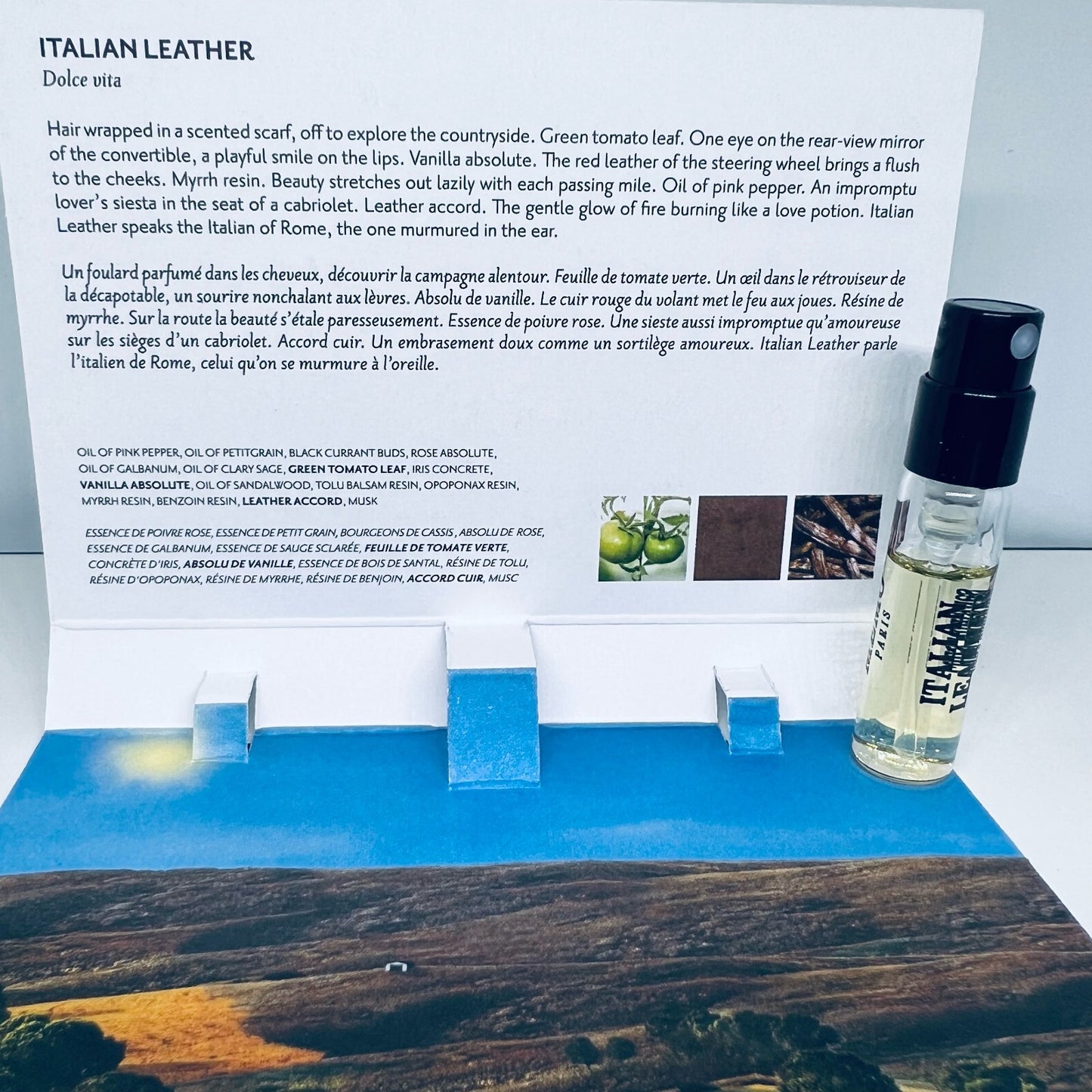 Memo Paris Italian Leather Eau de Parfum Sample Spray Vial 1.5ml / 0.05 oz