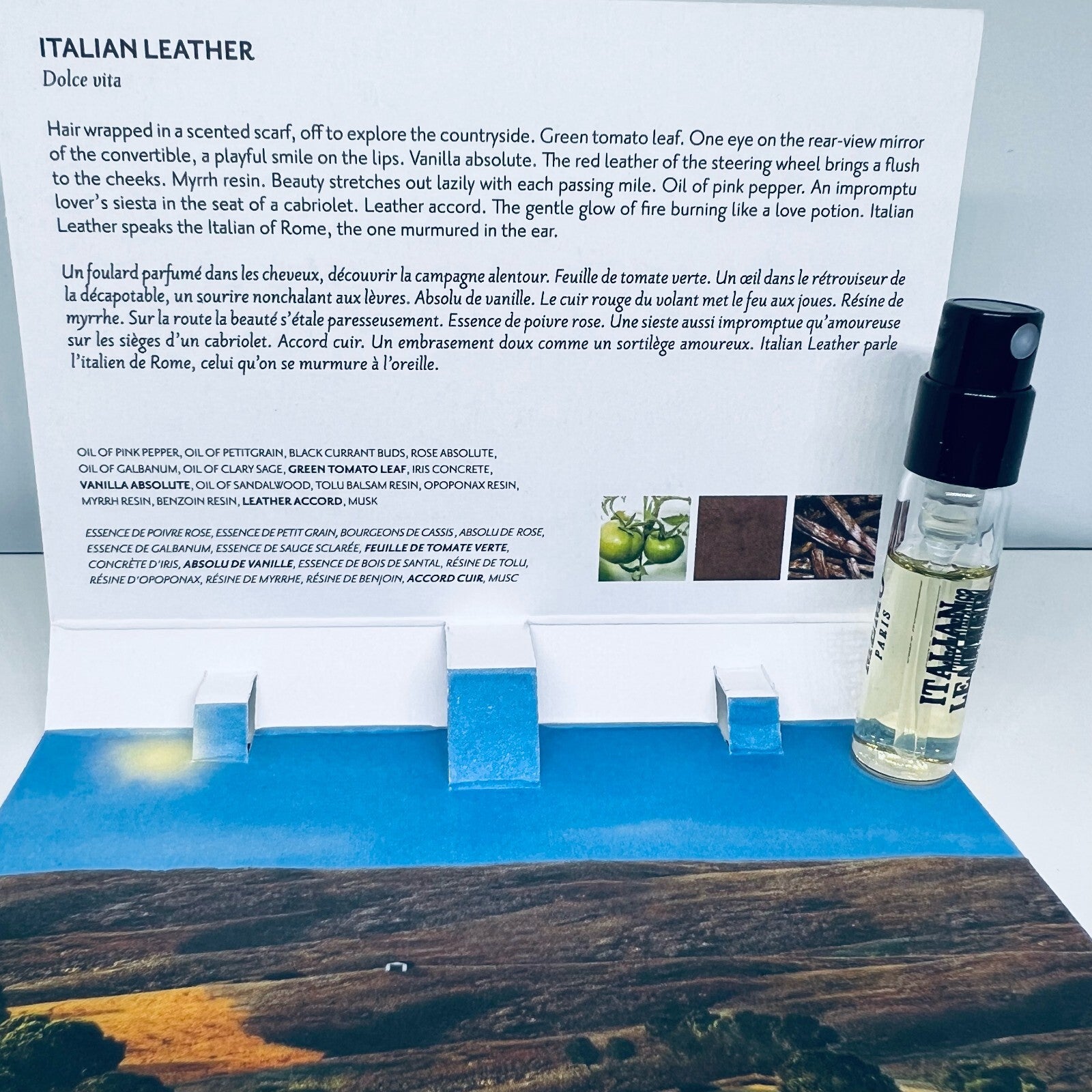 Memo Paris Italian Leather Eau de Parfum Sample Spray Vial 1.5ml / 0.05 oz