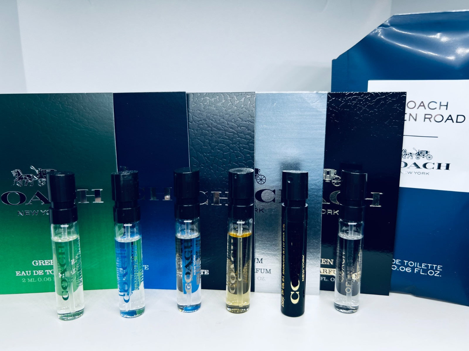 Coach Perfume Collection For Men Sample Spray Vials 6pc Set
