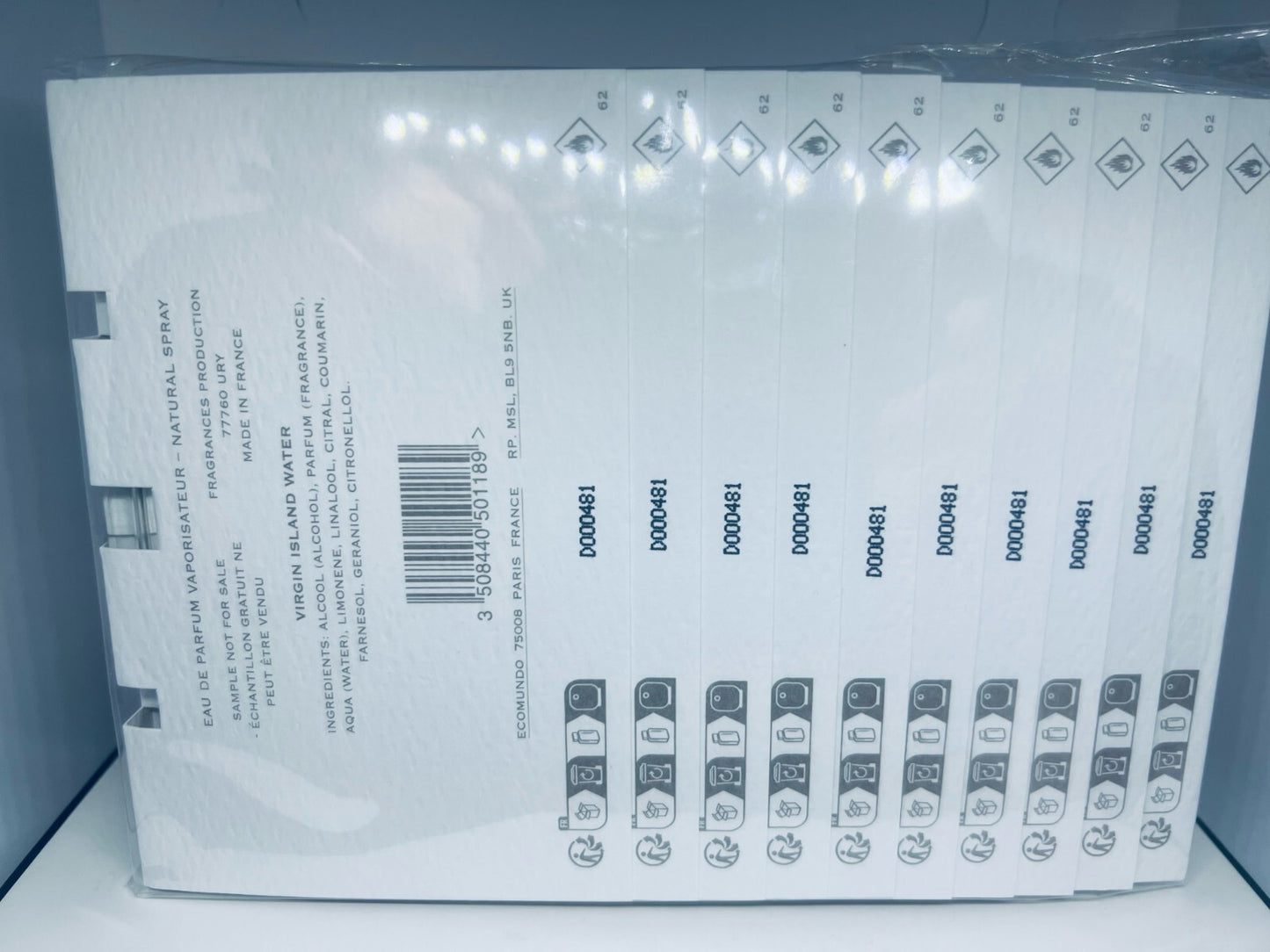 10x CREED Virgin Island Water EDP Official Card Sample Spray 1.7ml