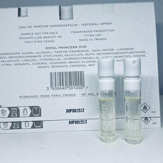 2Pc Creed Royal Princess Oud EDP Official Carded Sample Spray 1.7ml
