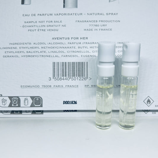 2Pc Creed Aventus for Her EDP Sample Spray 1.7ml