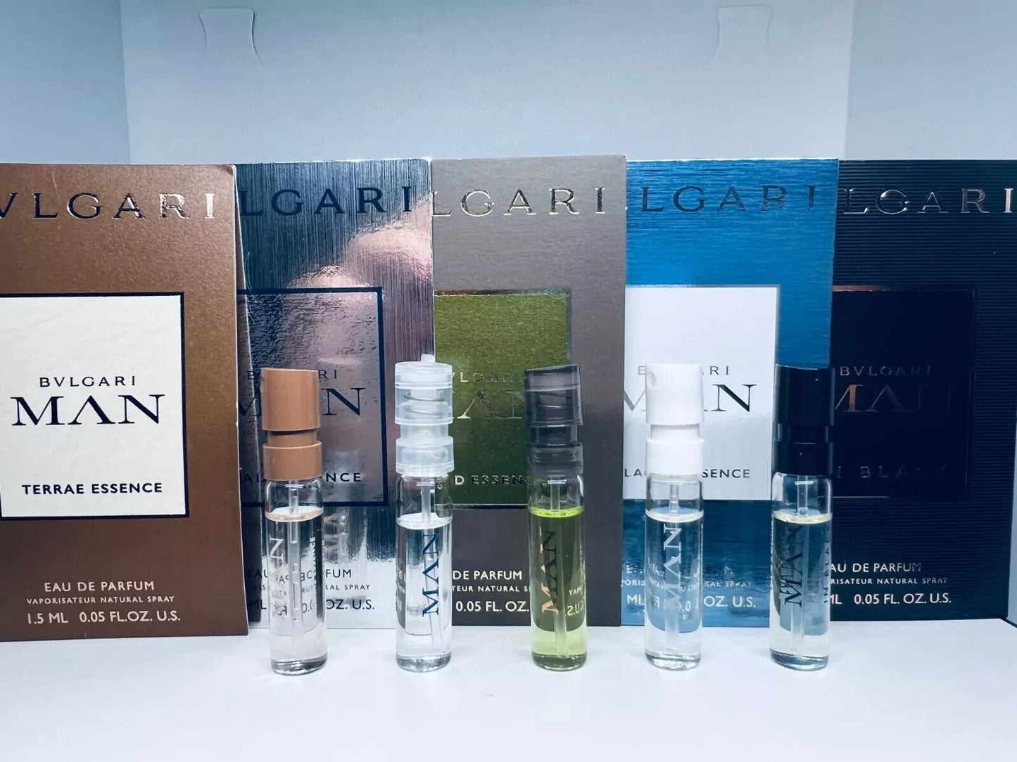 Bvlgari Cologne Collection For Men Sample Spray Vials 5Pc Set