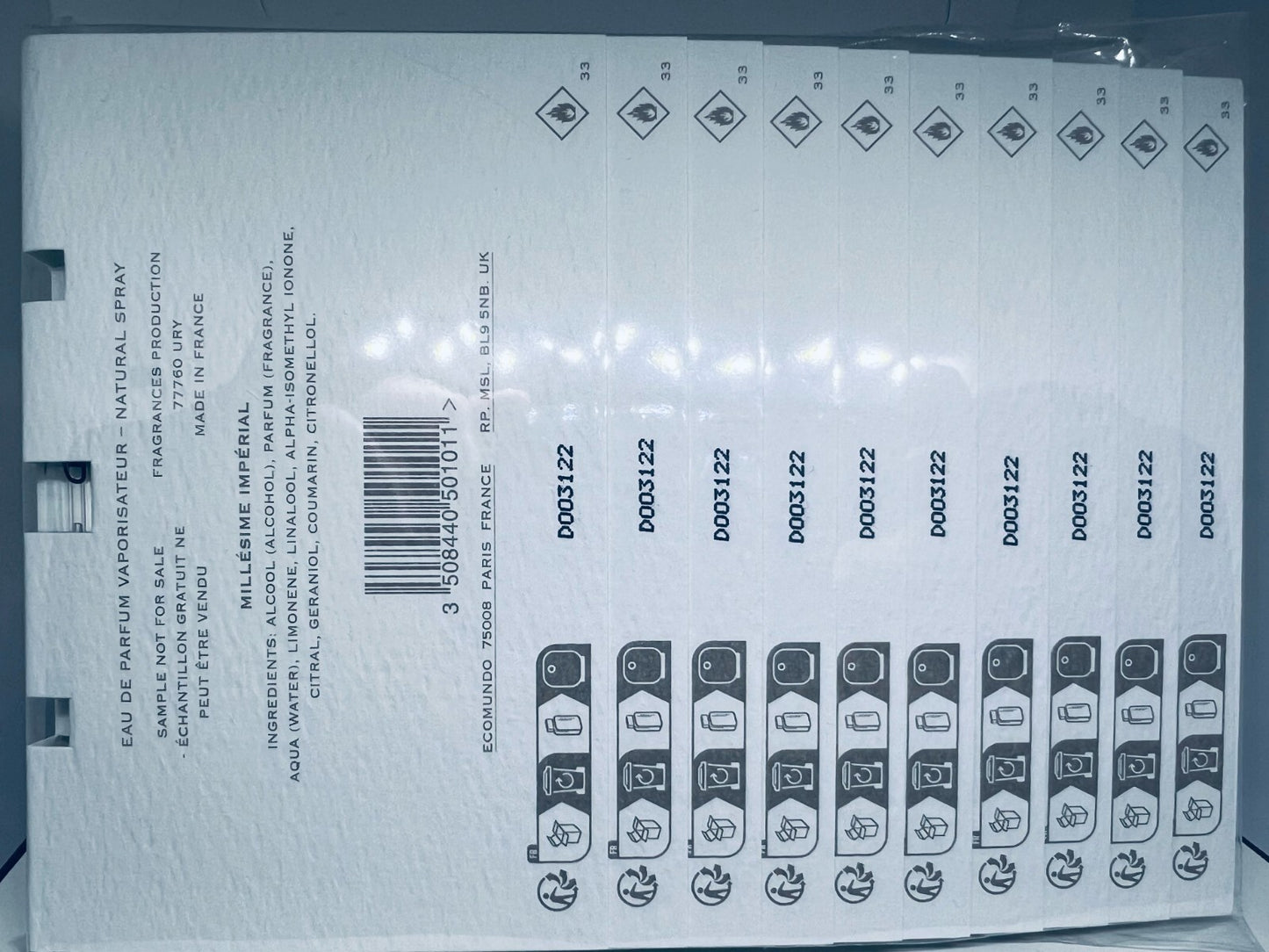 10x Creed Millesime Imperial EDP Official Carded Sample Spray  1.7ml