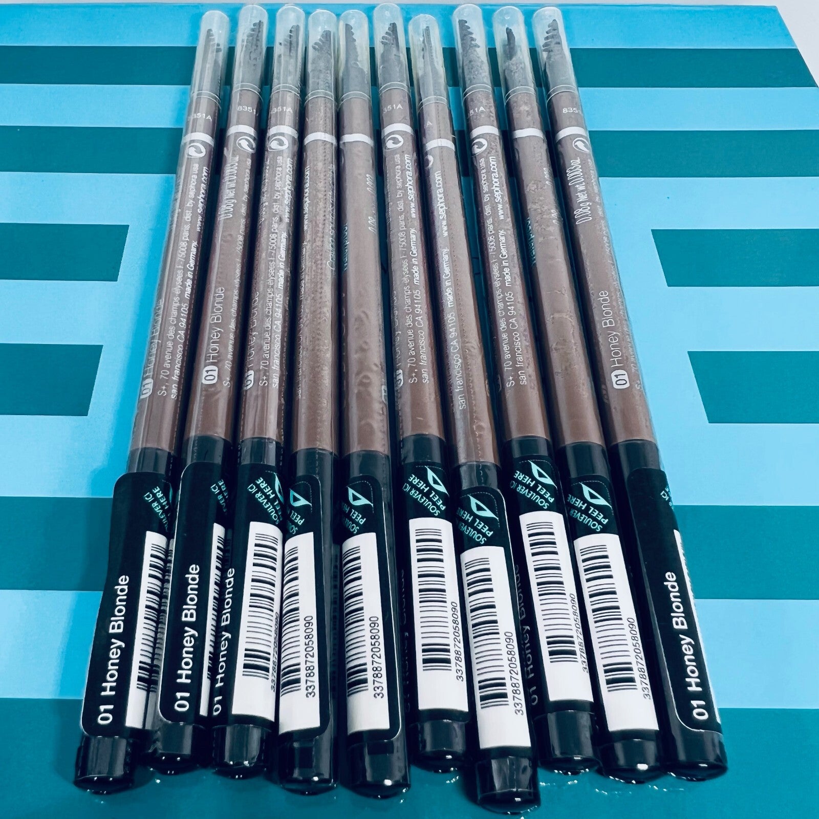10x SEPHORA COLLECTION retractable Brow Pencil Waterproof 01 Honey Blonde - Seal