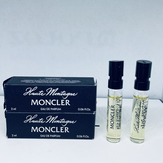 2x Moncler Haute Montagne Eau de Parfum Sample Spray 2ml/0.06oz