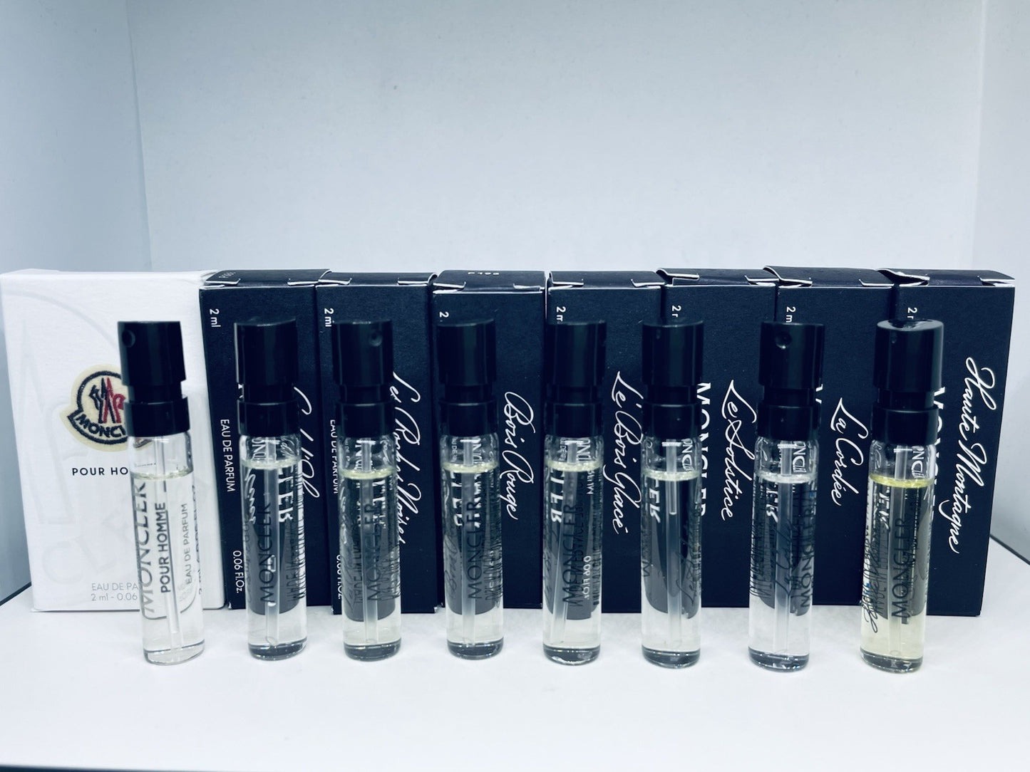 Moncler Cologne Collection For Men Sample Vials Spray 8pc Set