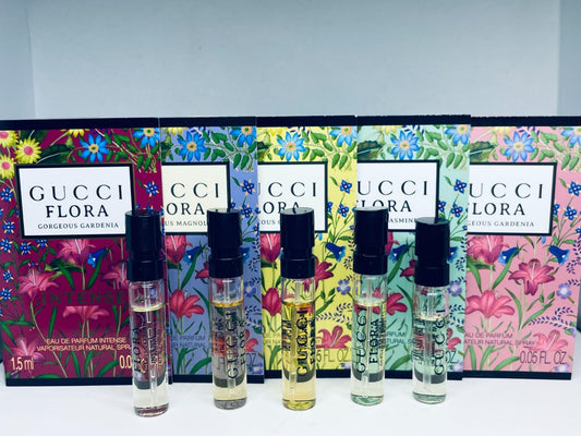 Gucci Flora Gorgeous Women Perfume Collection Sample Spray 5Pc Set