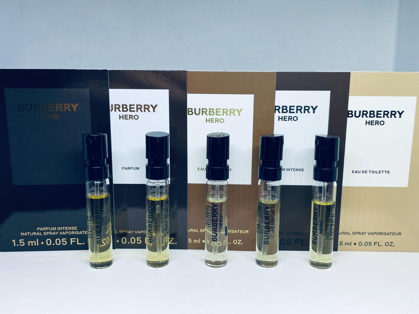 Burberry Hero Cologne Collection Sample Spray Via 5pc Set 1.5ml