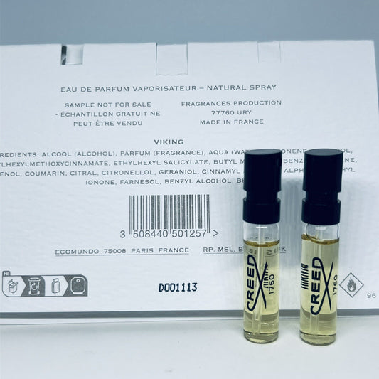 2Pc CREED VIKING EDP For Men Sample Spray 1.7ml