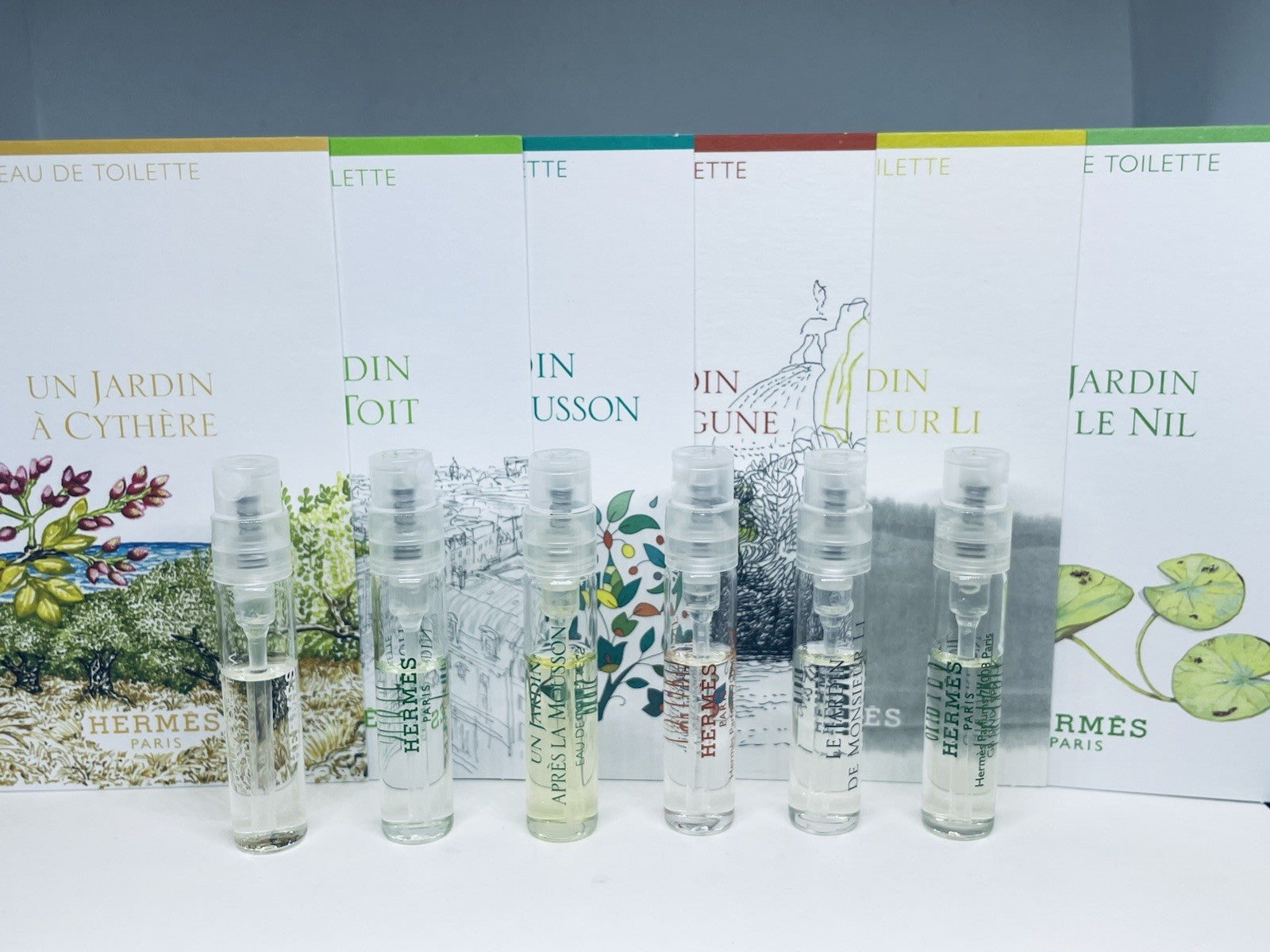 Hermes Jardin Perfume Collection For Womeb Sample Spray Vial 6pc Set
