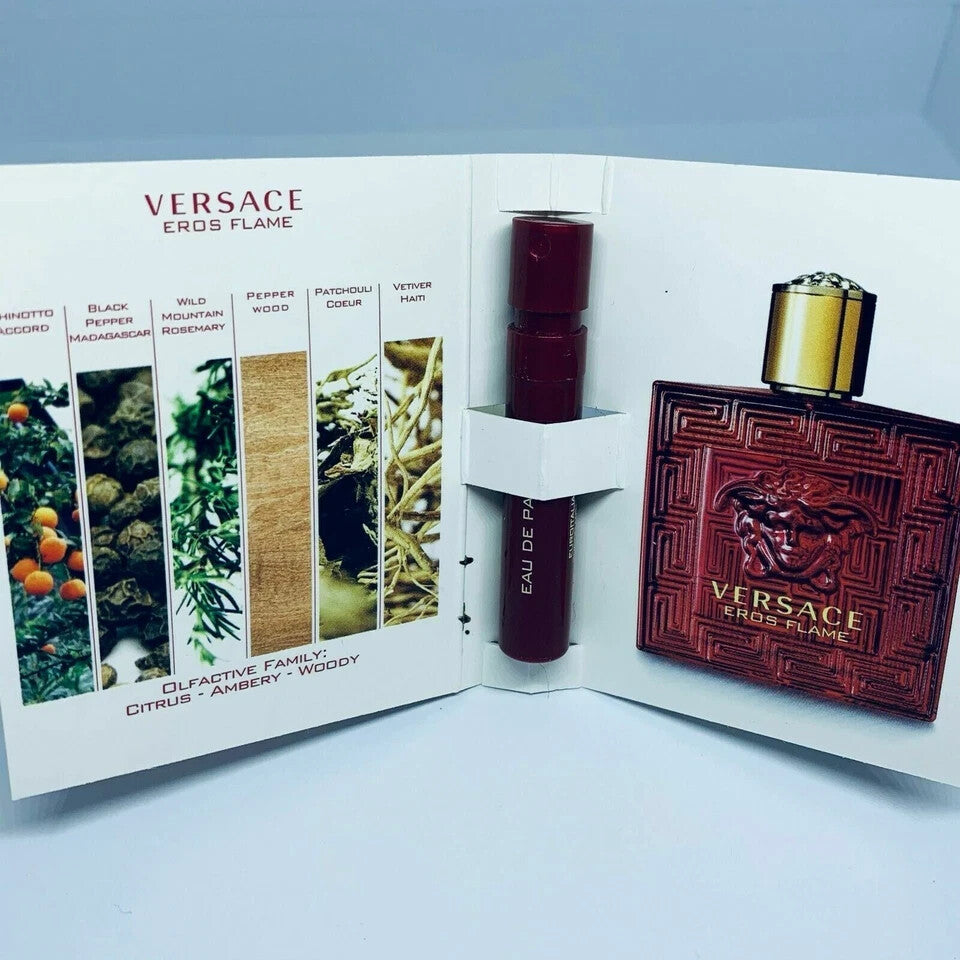 Versace Men Cologne Collection Sample Spray Vials 1ml / 0.03oz 10Pc Set
